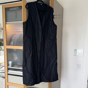 Muji Long Black Vest